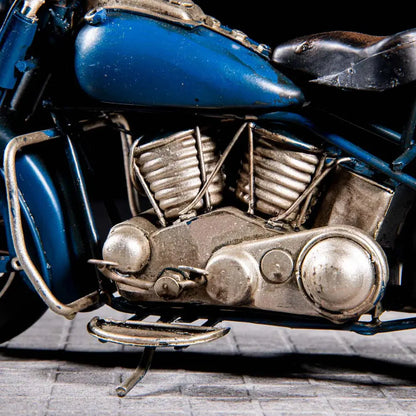 Blue Lightening Vintage Motorcycle theartarium