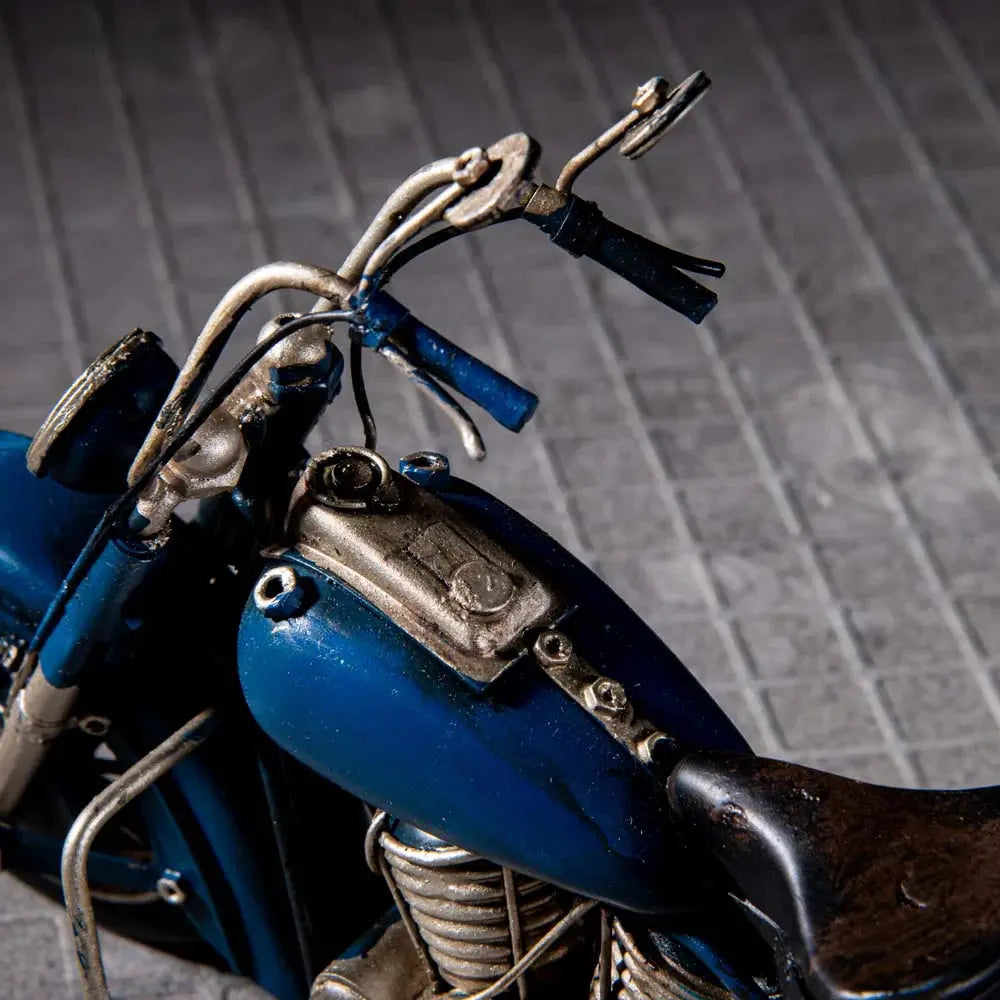 Blue Lightening Vintage Motorcycle theartarium