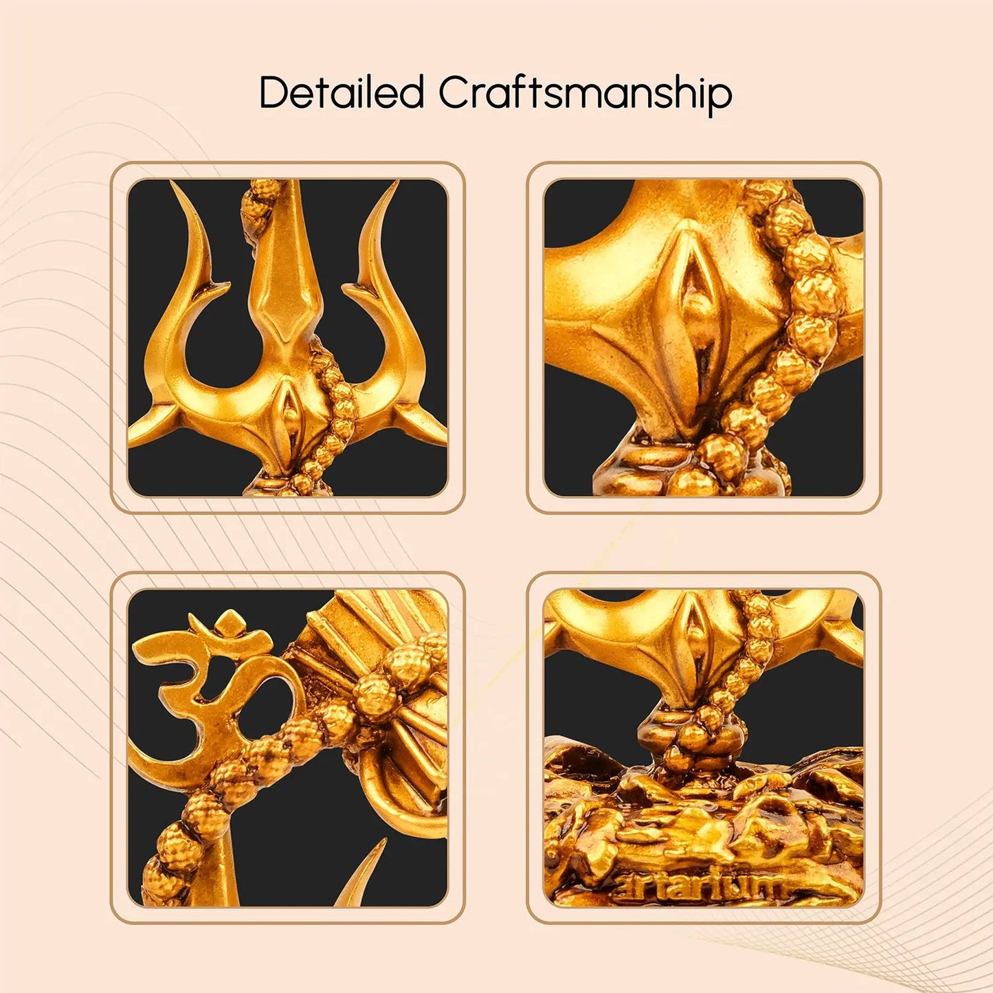 Lord Shiva Trishul With Damru Car Dashboard