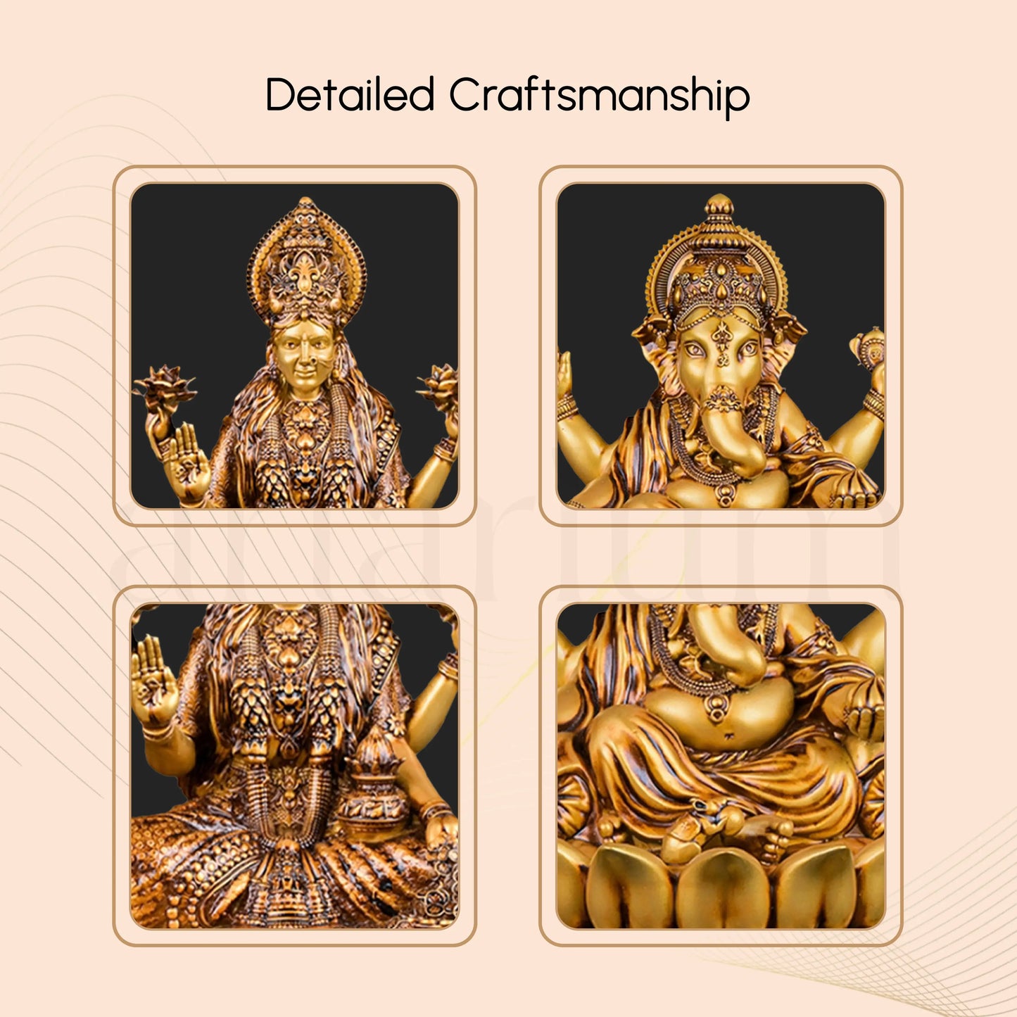 Dhanalaxmi Murti (Lotus) & Ganpati Bappa Set