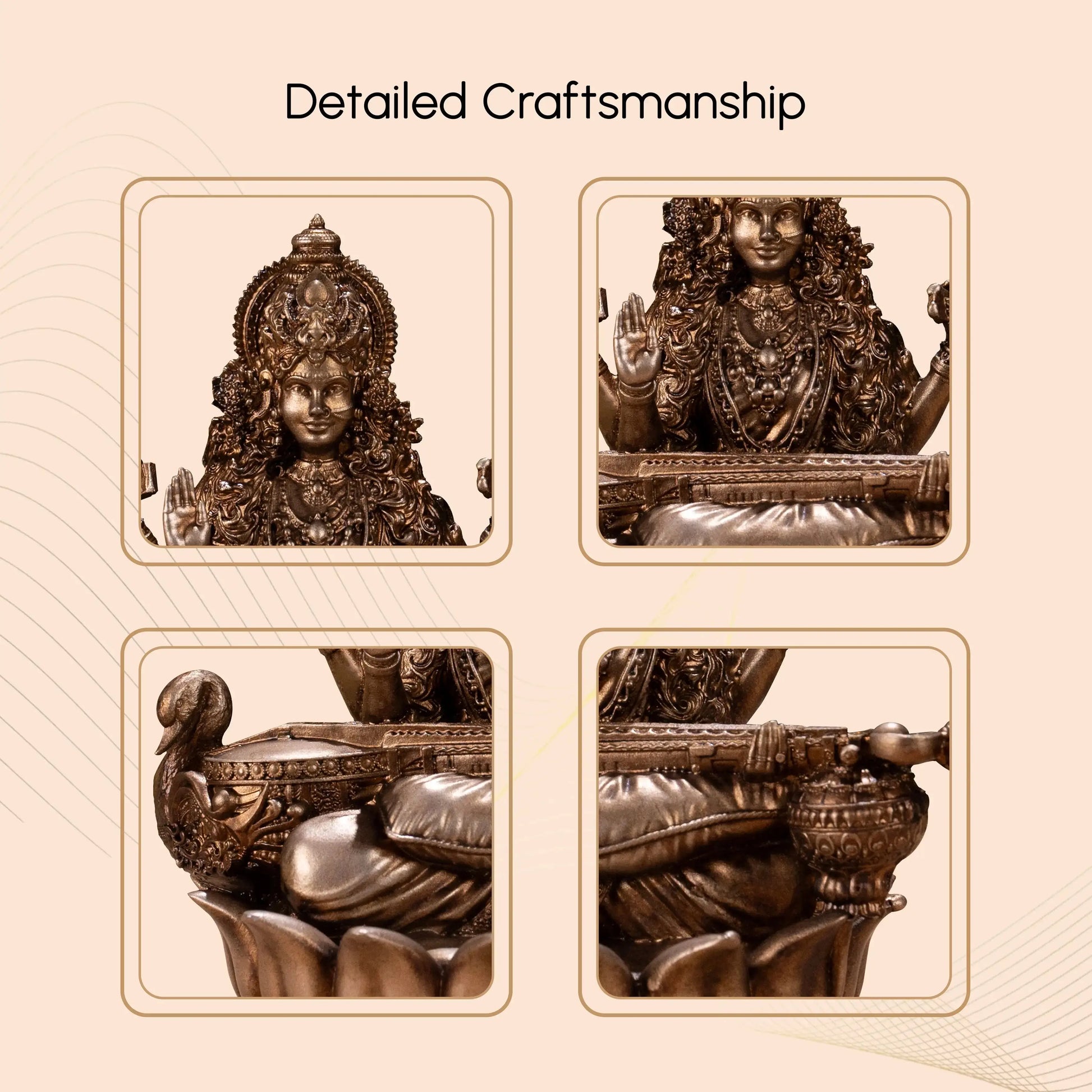 Veena Vadini Saraswati (Lotus) Car dashboard theartarium