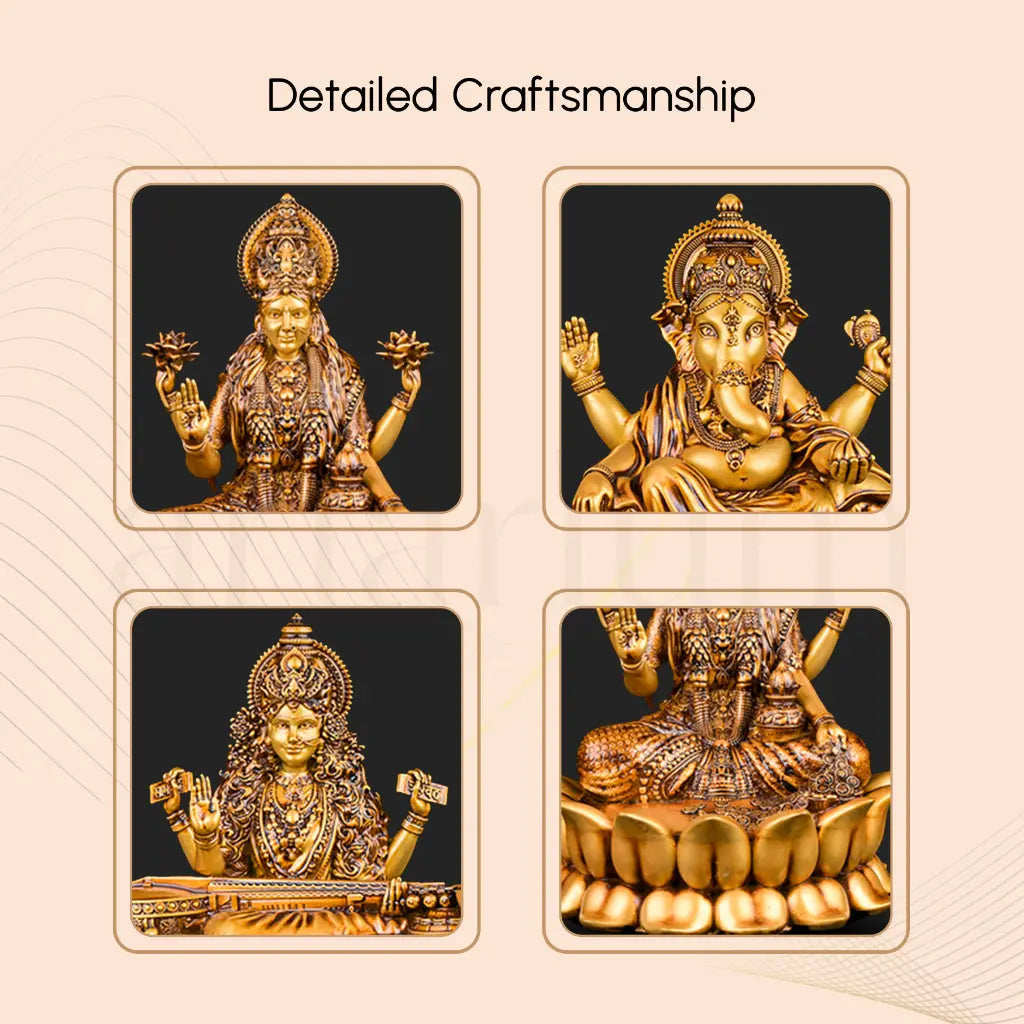 Mahalakshmi Ganapati Saraswati Murti (lotus)