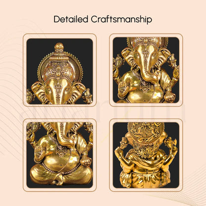 Brass Vighnaharta Ganesha Idol