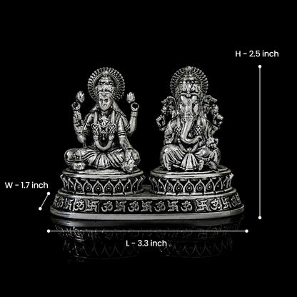 Dhan Siddhi Laxmi Ganesh Silver Plated 