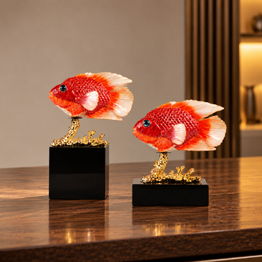 Saffron Crystal & Alloy Goldfish 