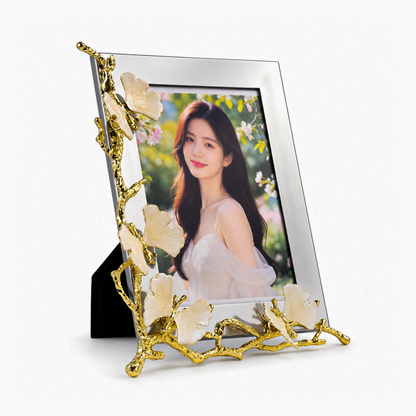 Gold Alloy Ginkgo Leaf Photo Frame 