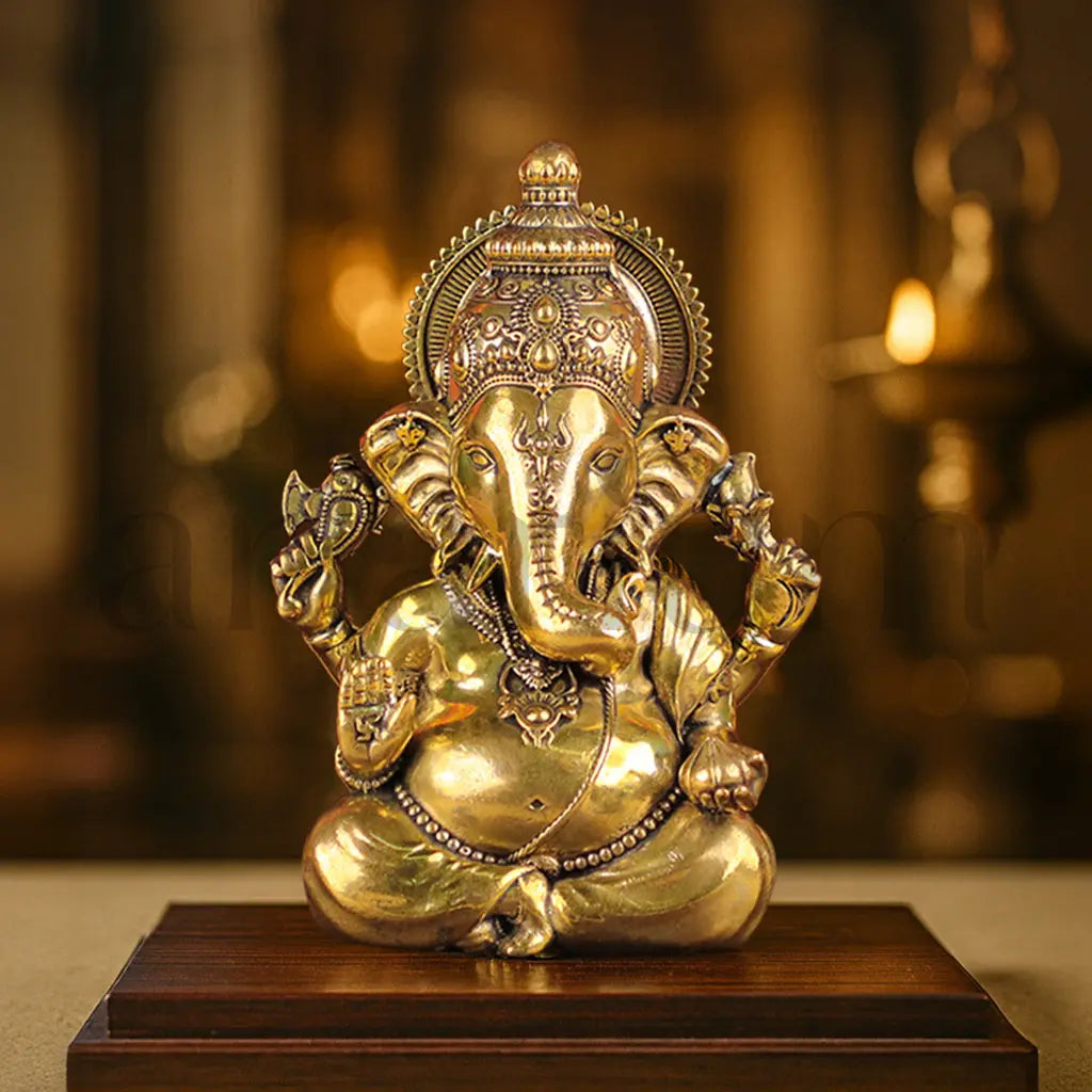Brass Vighnaharta Ganesha Idol
