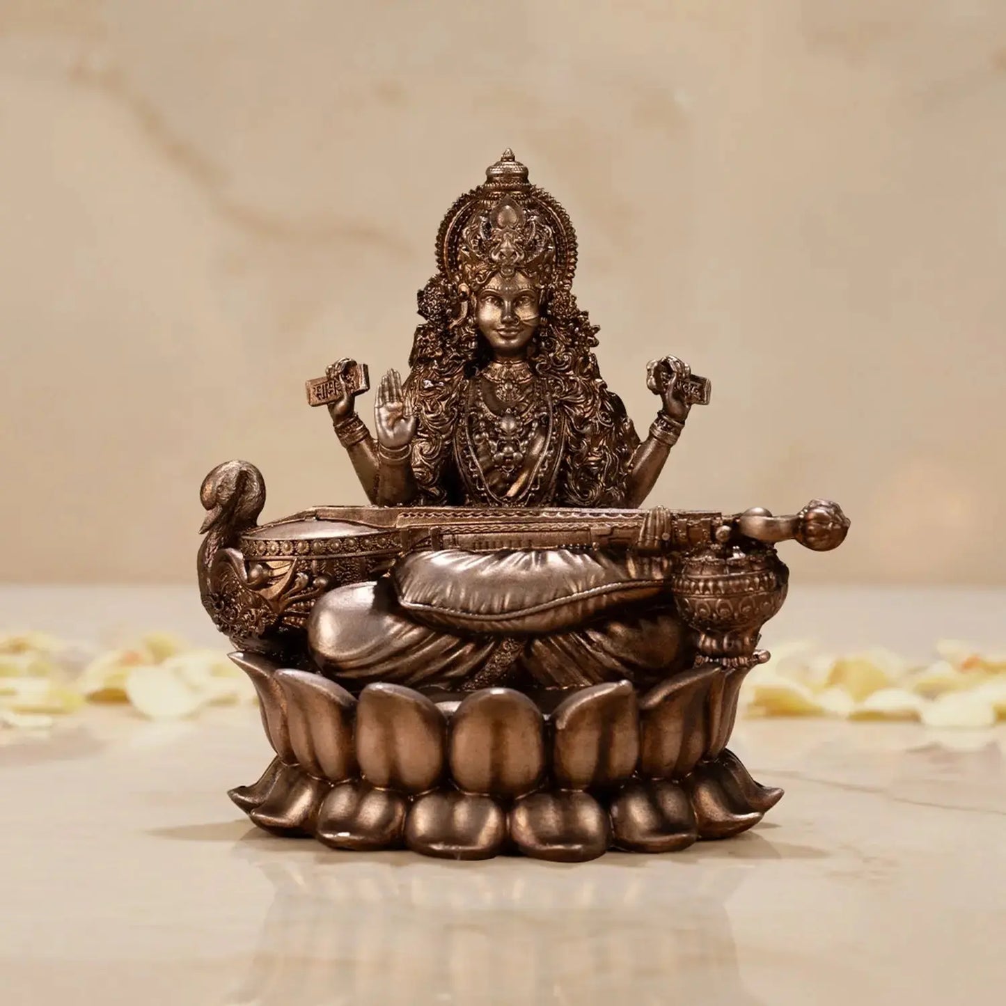 Veena Vadini Saraswati (Lotus) Car dashboard theartarium
