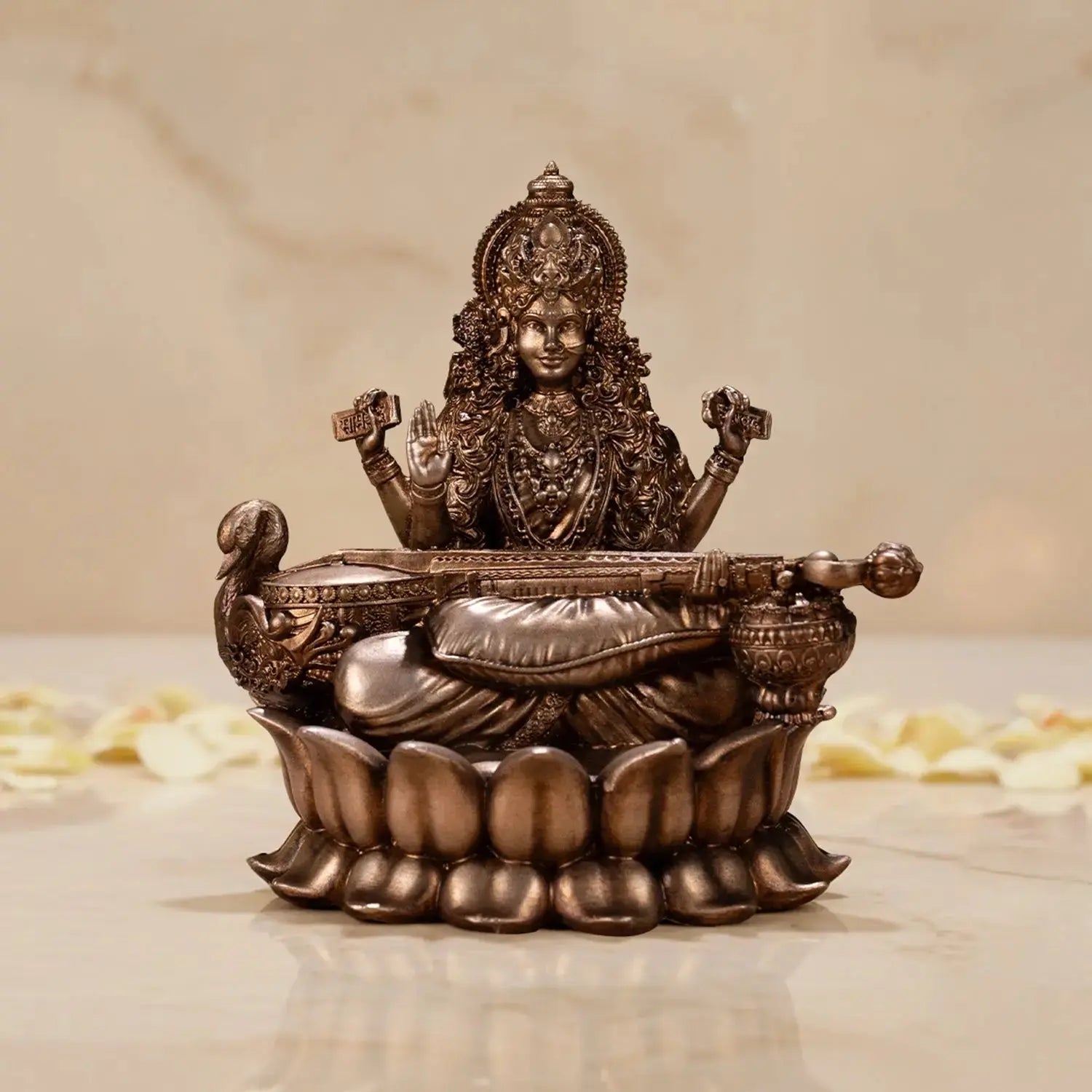 Veena Vadini Saraswati (Lotus) Car dashboard theartarium