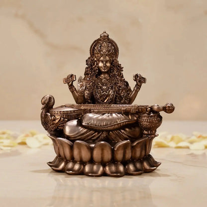 Veena Vadini Saraswati (Lotus) Car dashboard theartarium