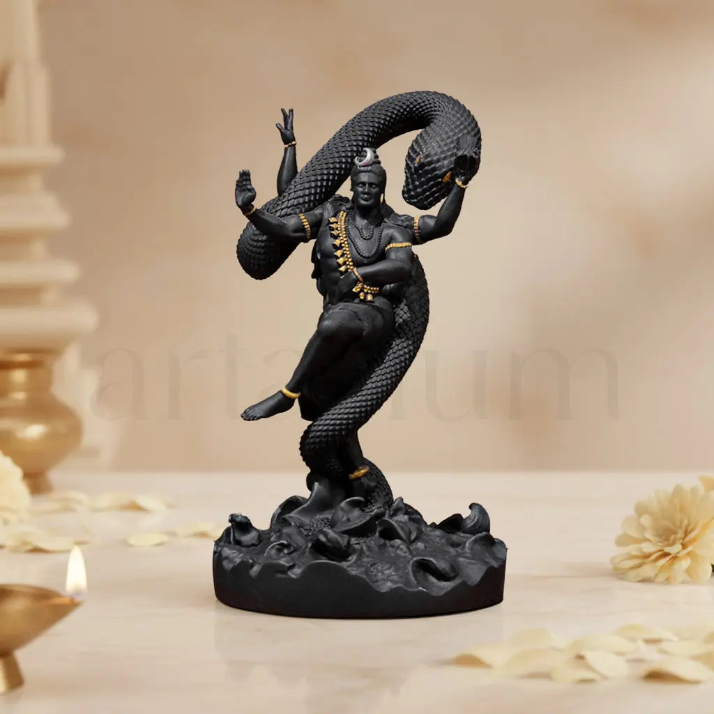 Mystical Shiva Black With Golden Ornaments