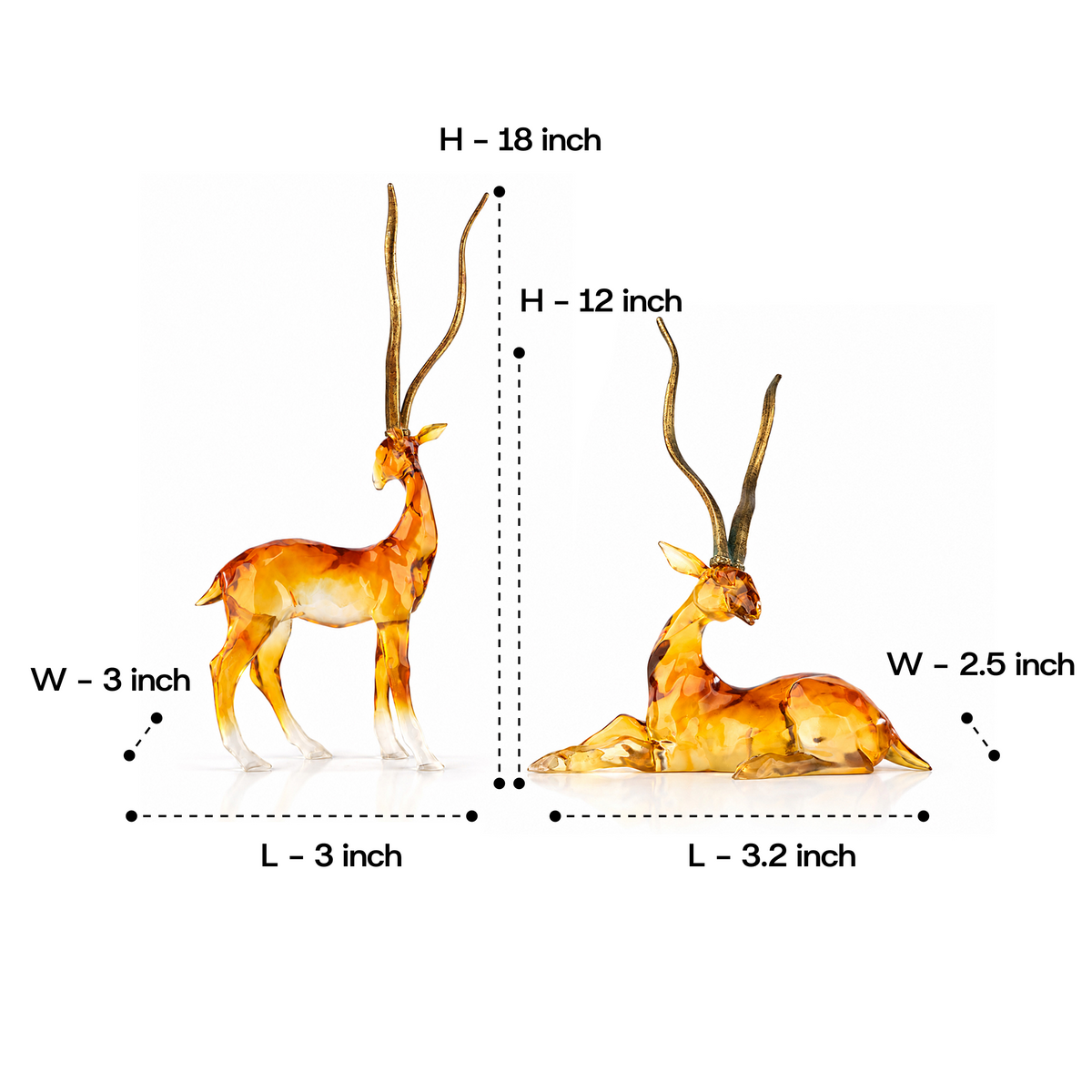 African Gazelle with Golden Antlers Sculpture 