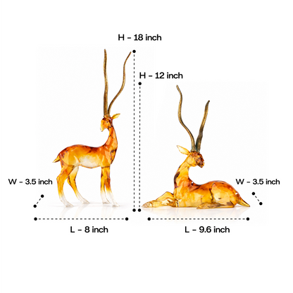 African Gazelle with Golden Antlers Sculpture 