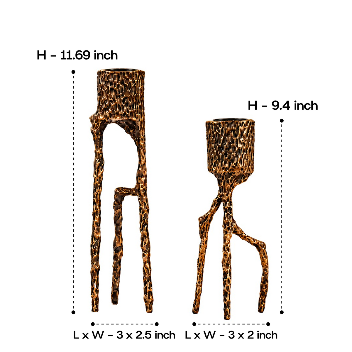 Aluminium Alloy Antique Twig Candle Holder 