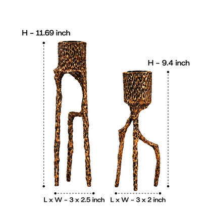 Aluminium Alloy Antique Twig Candle Holder 