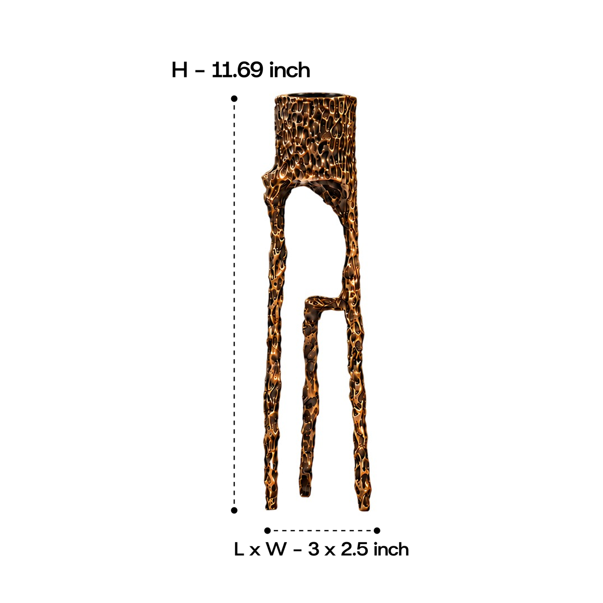 Aluminium Alloy Antique Twig Candle Holder 