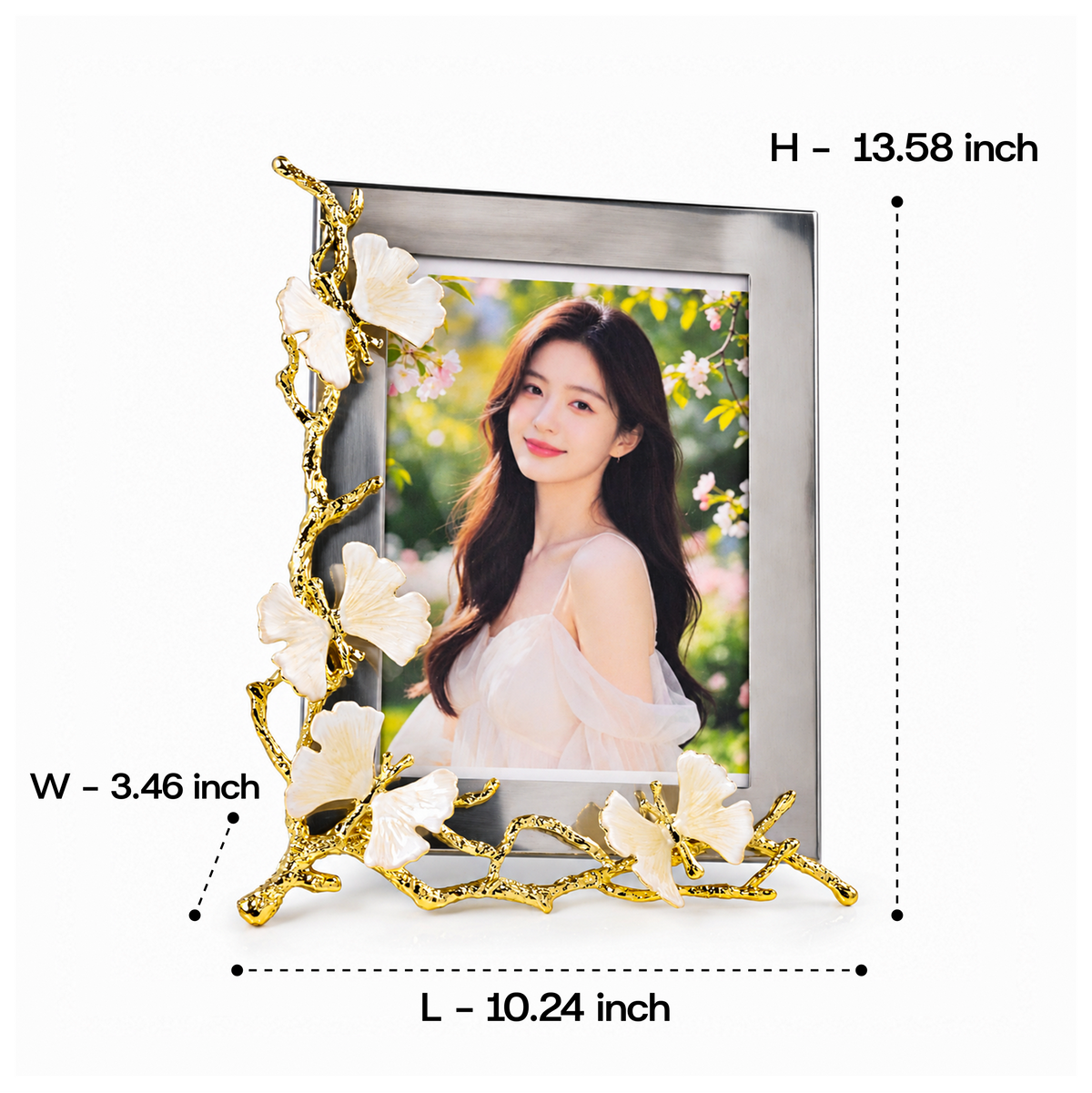 Gold Alloy Ginkgo Leaf Photo Frame 