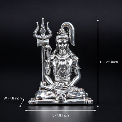 Meditating Lord Shiva Silver Plated 