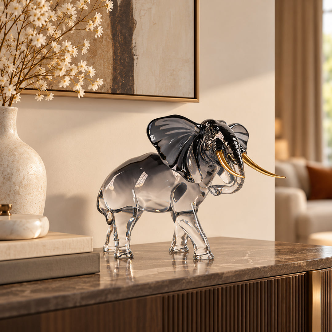 Zinc Alloy African Bush Elephant Sculpture 
