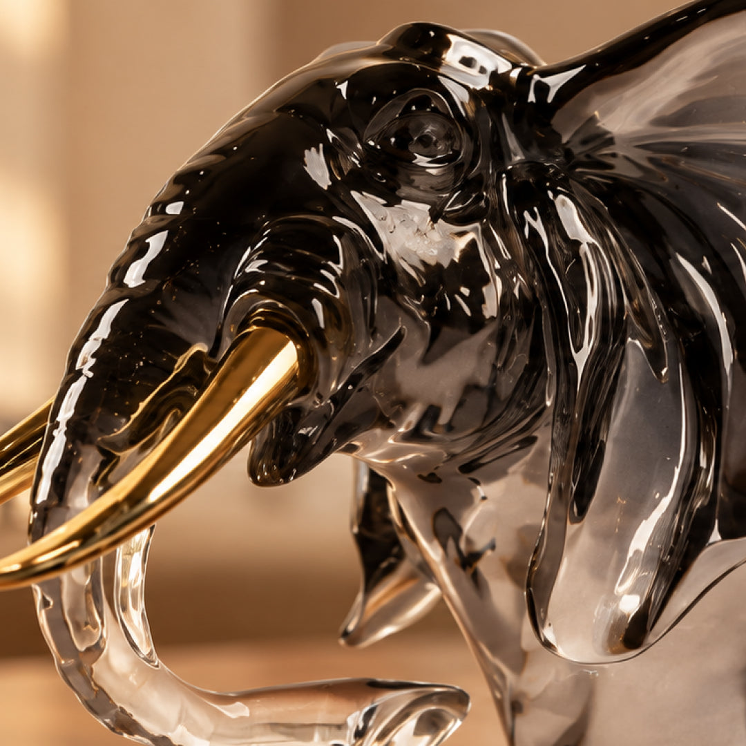 Zinc Alloy African Bush Elephant Sculpture 