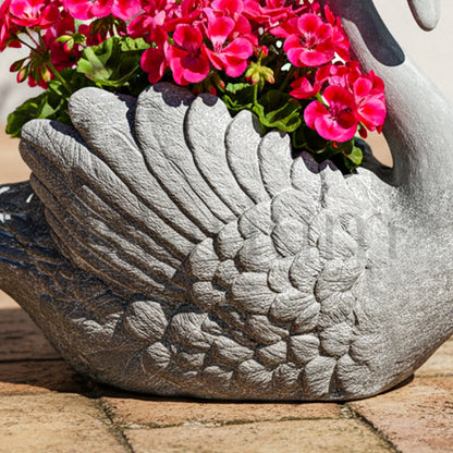 Enchanting Grace - Cement Swan Planter