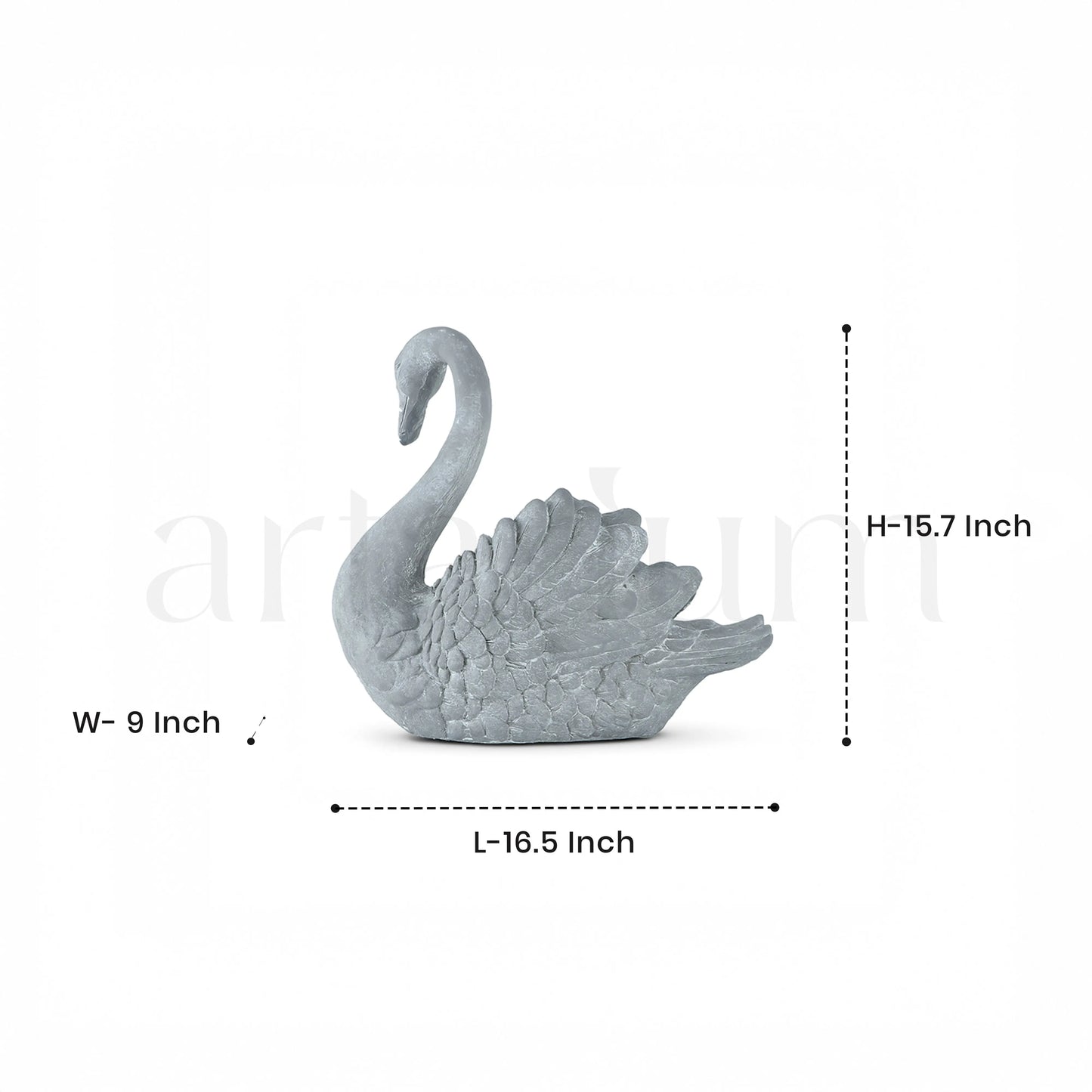 Enchanting Grace - Cement Swan Planter