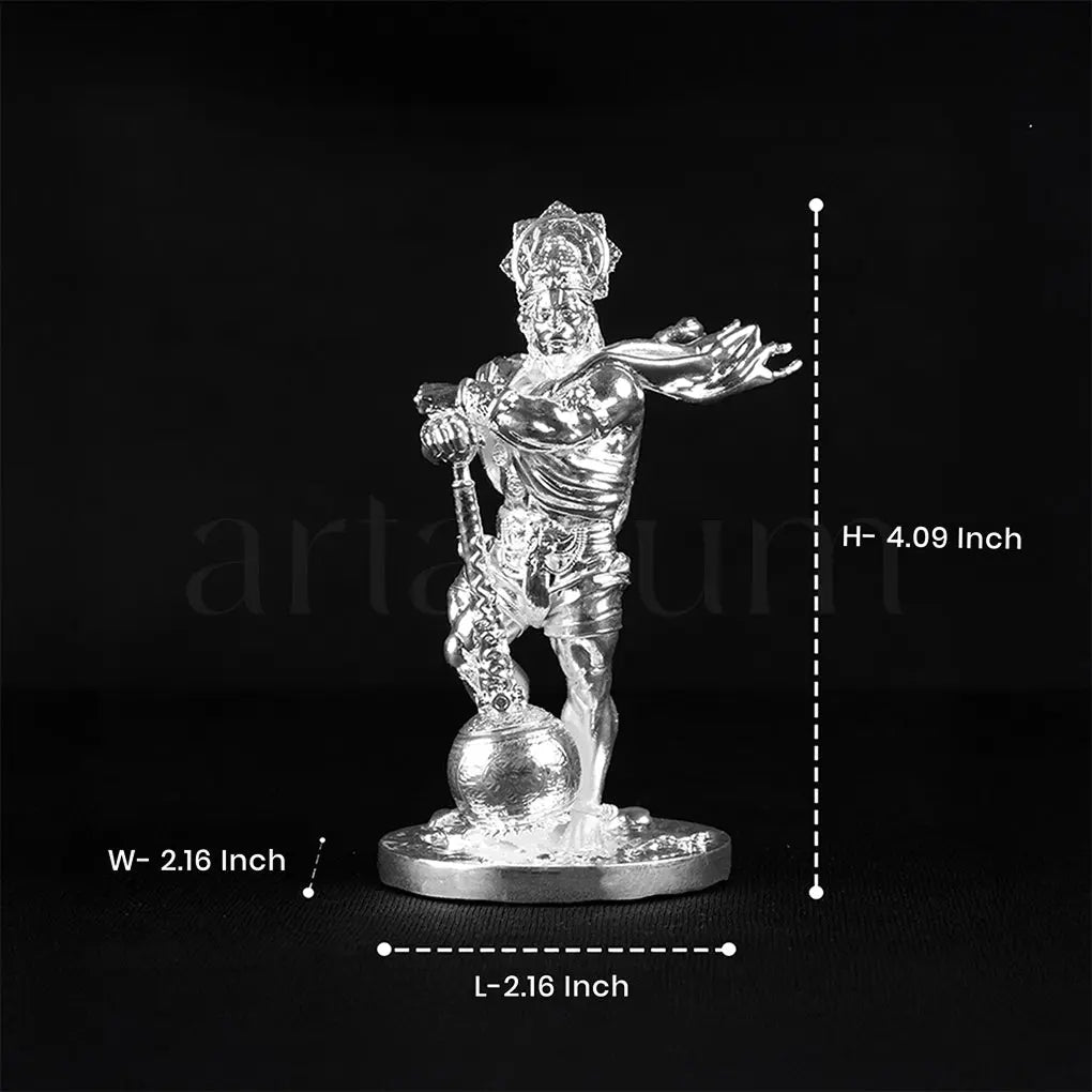 Bahubali Hanuman Silver Plated Idol The Artarium