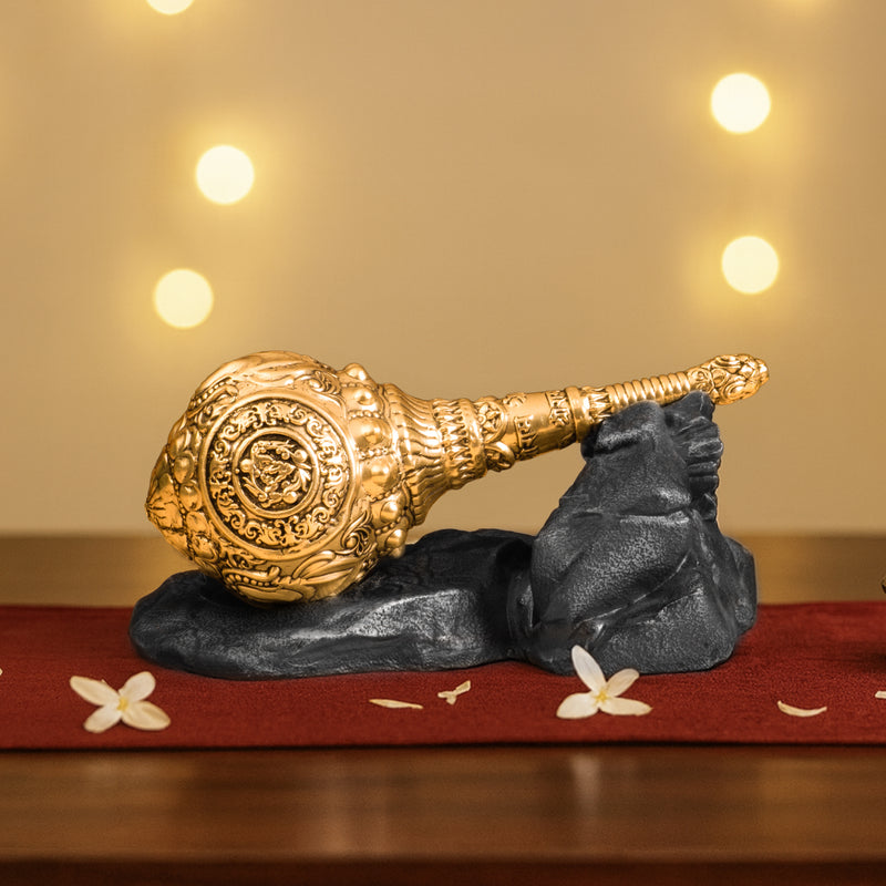 Brass Hanuman Gada Gold Plated