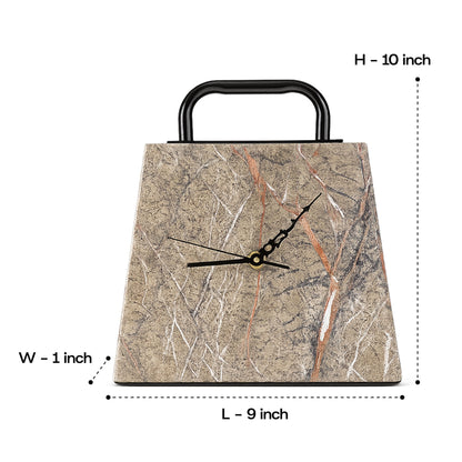Tote Style Marble Desk Clock 