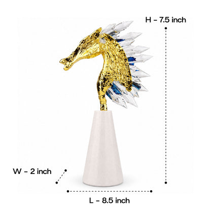Crystal Prism Golden Horse Figurine 