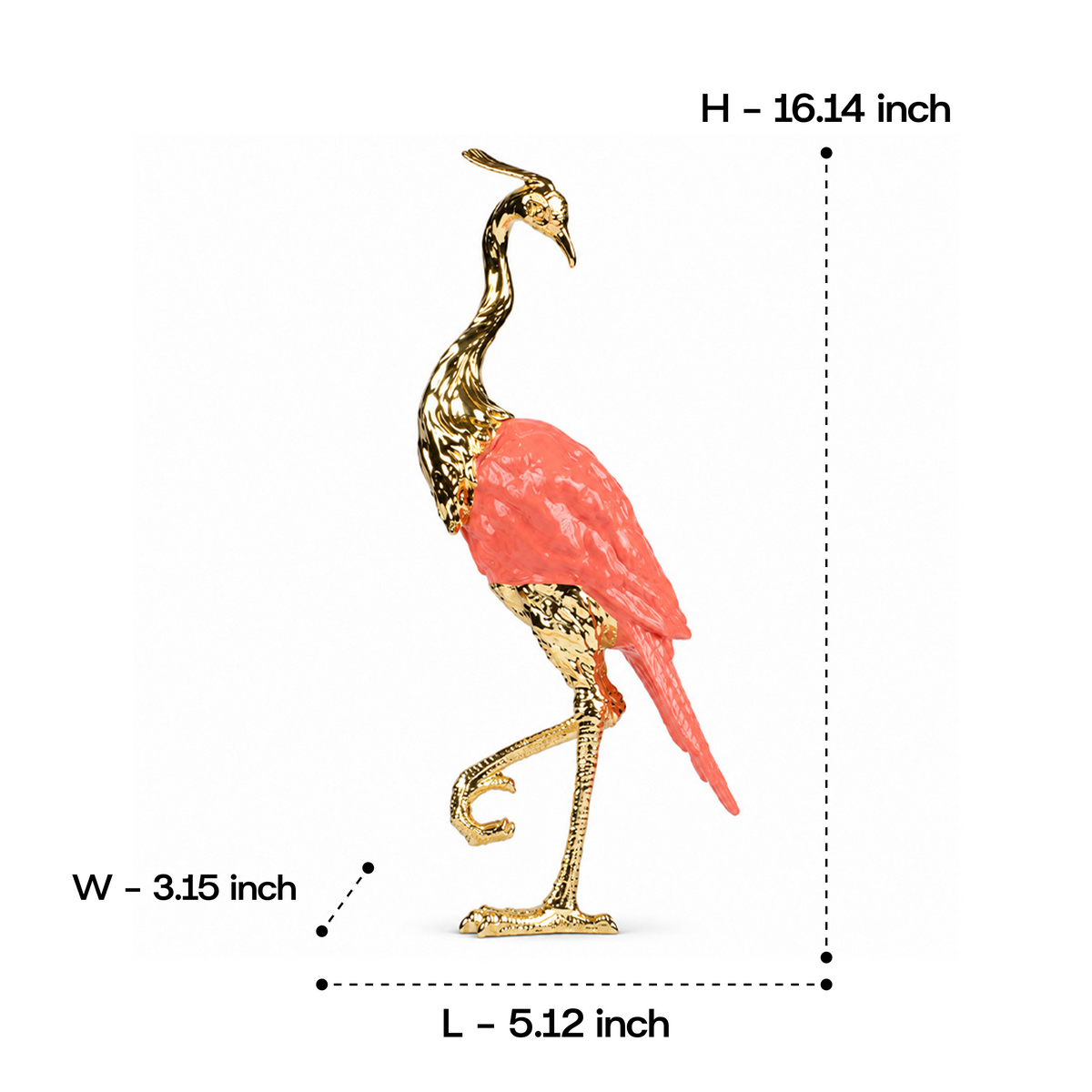 Crystal Blush Heron Sculpture 
