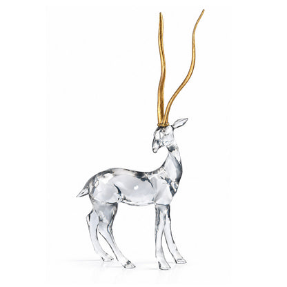 Standing African Gazelle with Golden Antlers 