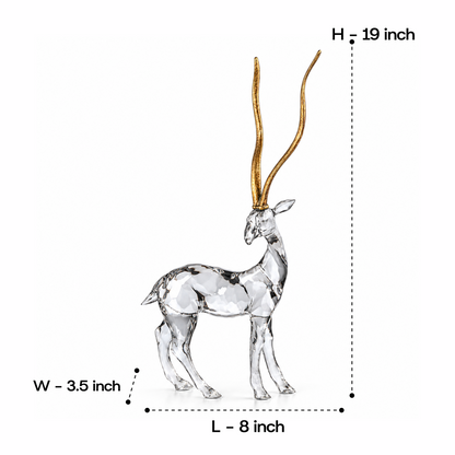 Standing African Gazelle with Golden Antlers 