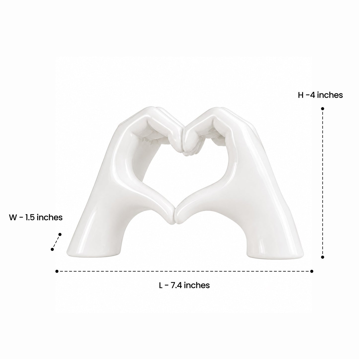 White Love Hand Showpiece 
