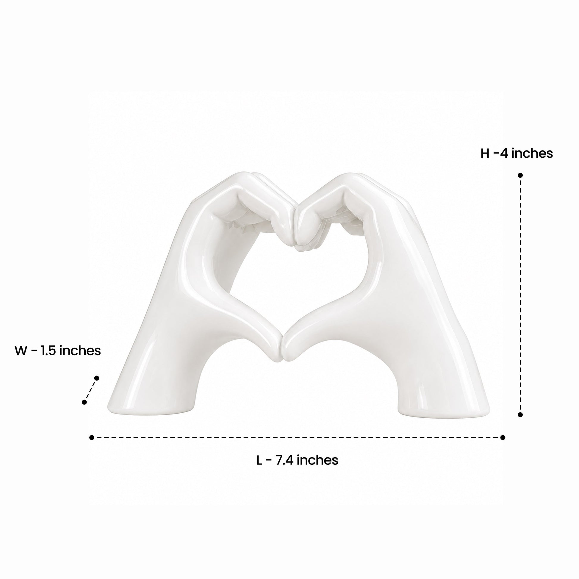 White Love Hand Showpiece 