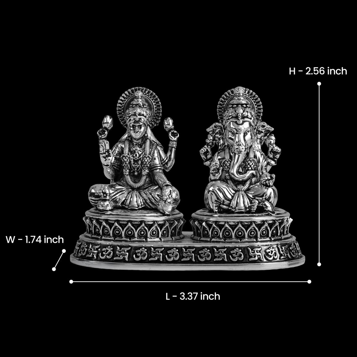 Dhan Siddhi Laxmi Ganesh Silver Plated 
