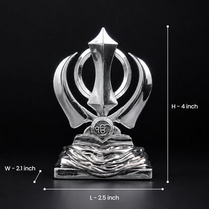 Khanda Sahib Silver Plated Idol 