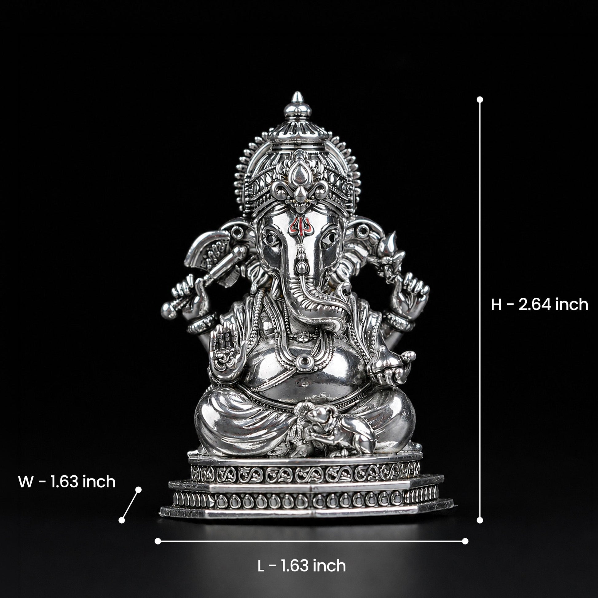 Divine Ganesha Silver Plated Idol 