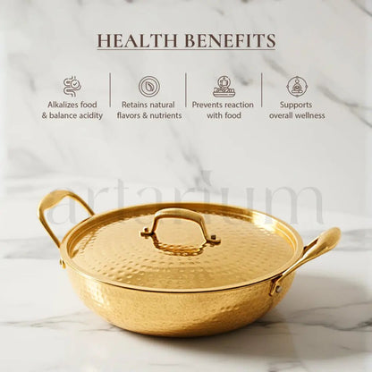 Brass Kadai with Kalai and Lid