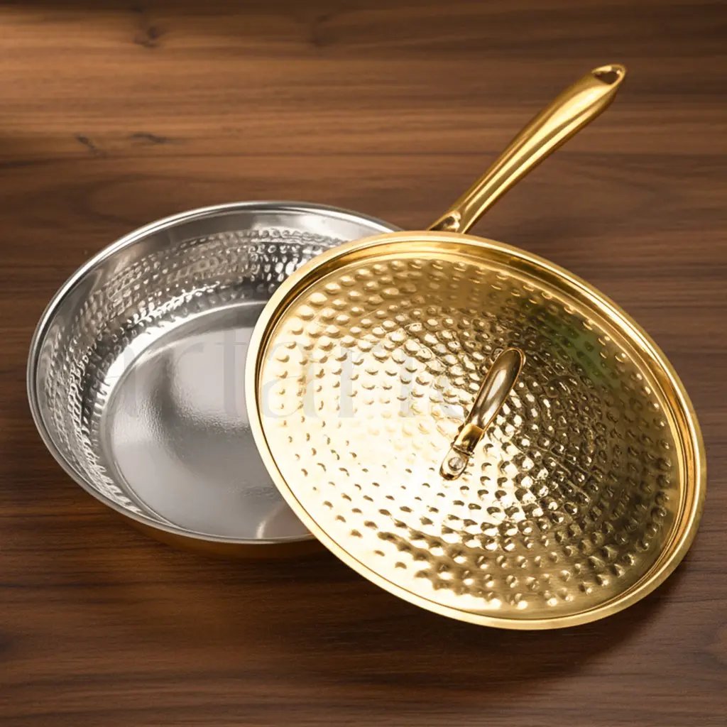 Brass Frying Pan with Lid
