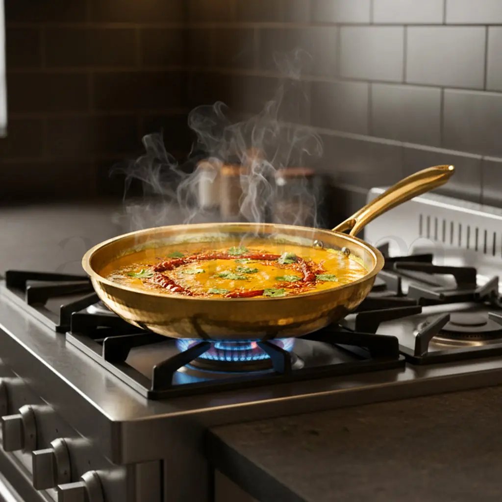 Brass Frying Pan with Lid