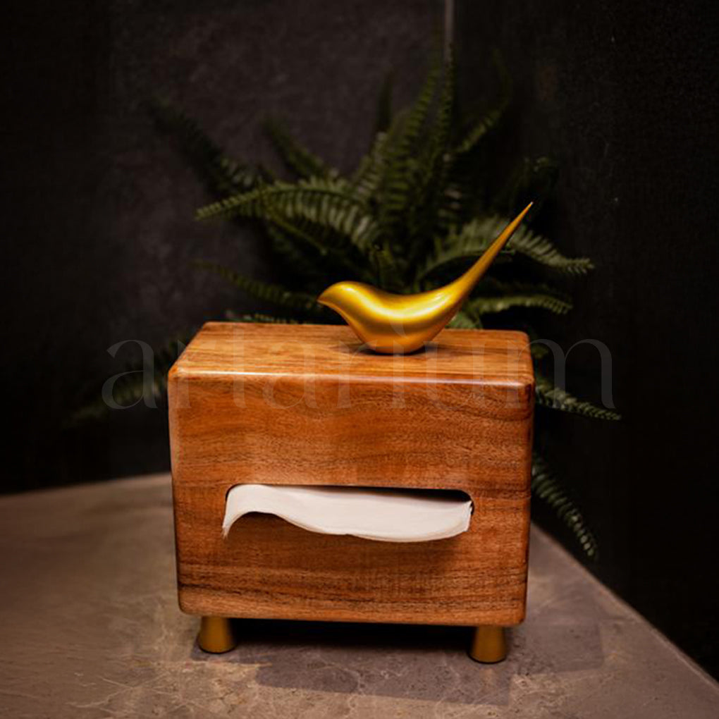 Wooden Wing Tissue Box