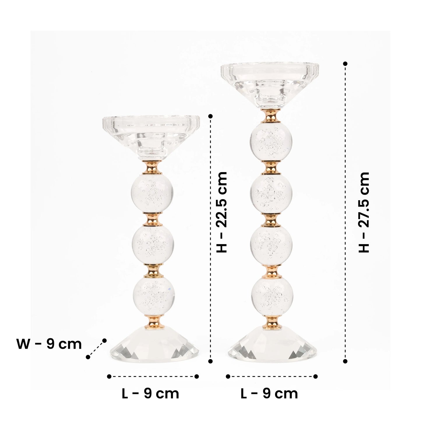 Crystal Orbs - Candle Holder (Set of 2)
