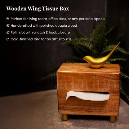 Wooden Wing Tissue Box The Artarium