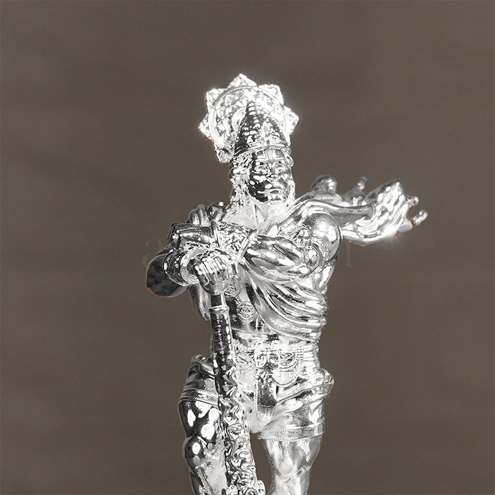 Bahubali Hanuman Silver Plated Idol