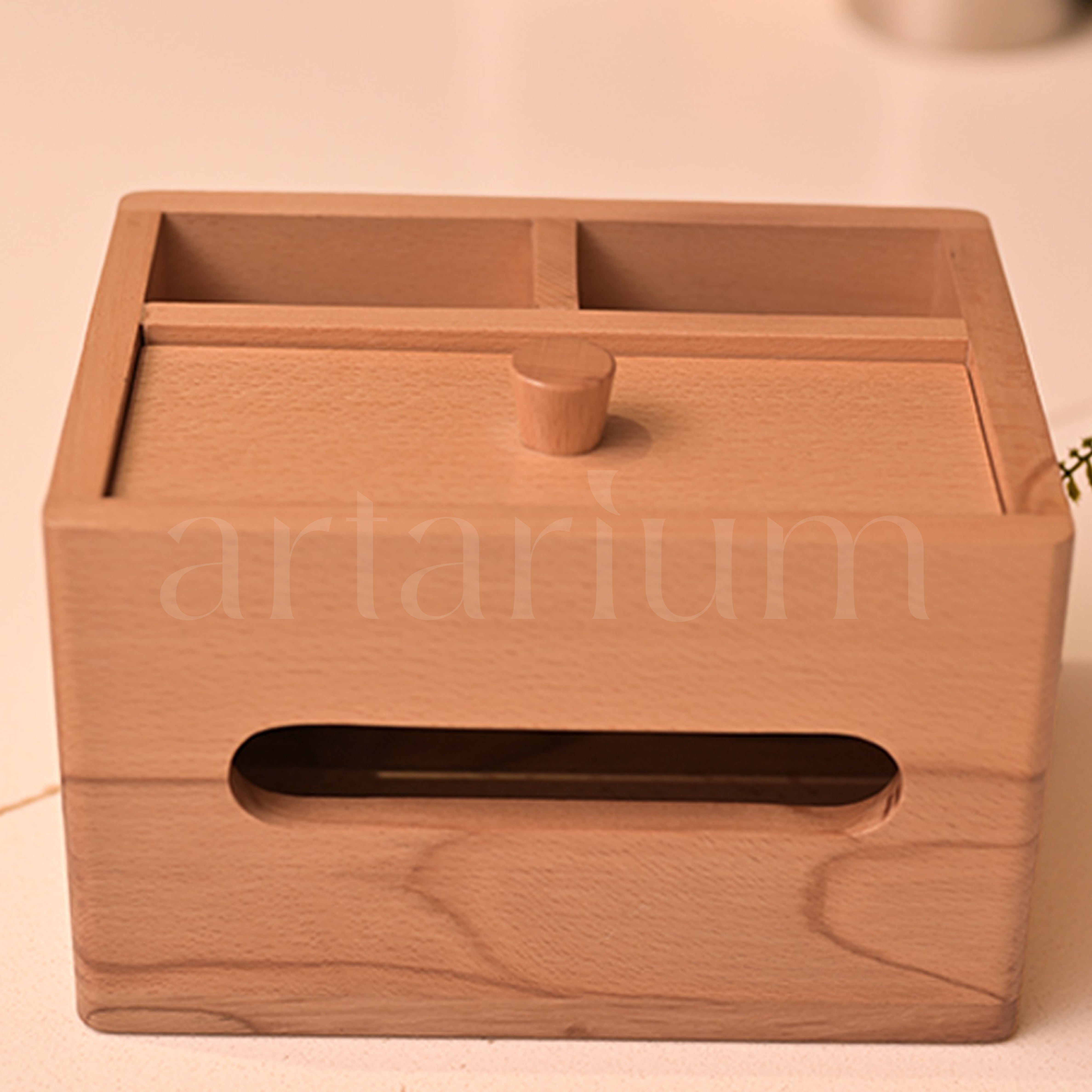 All-in-One Wooden Desk Organizer