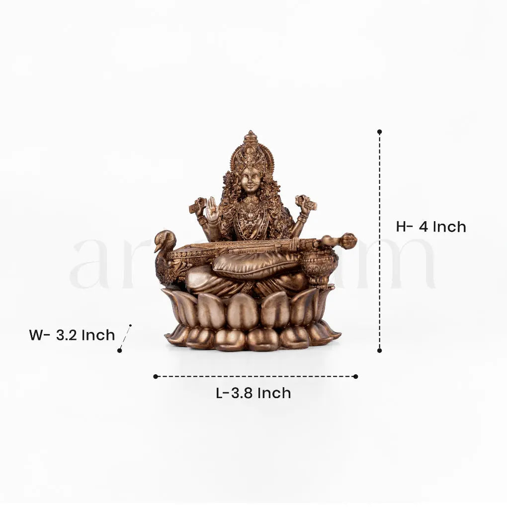 Veena Vadini Saraswati (Lotus) Car dashboard theartarium