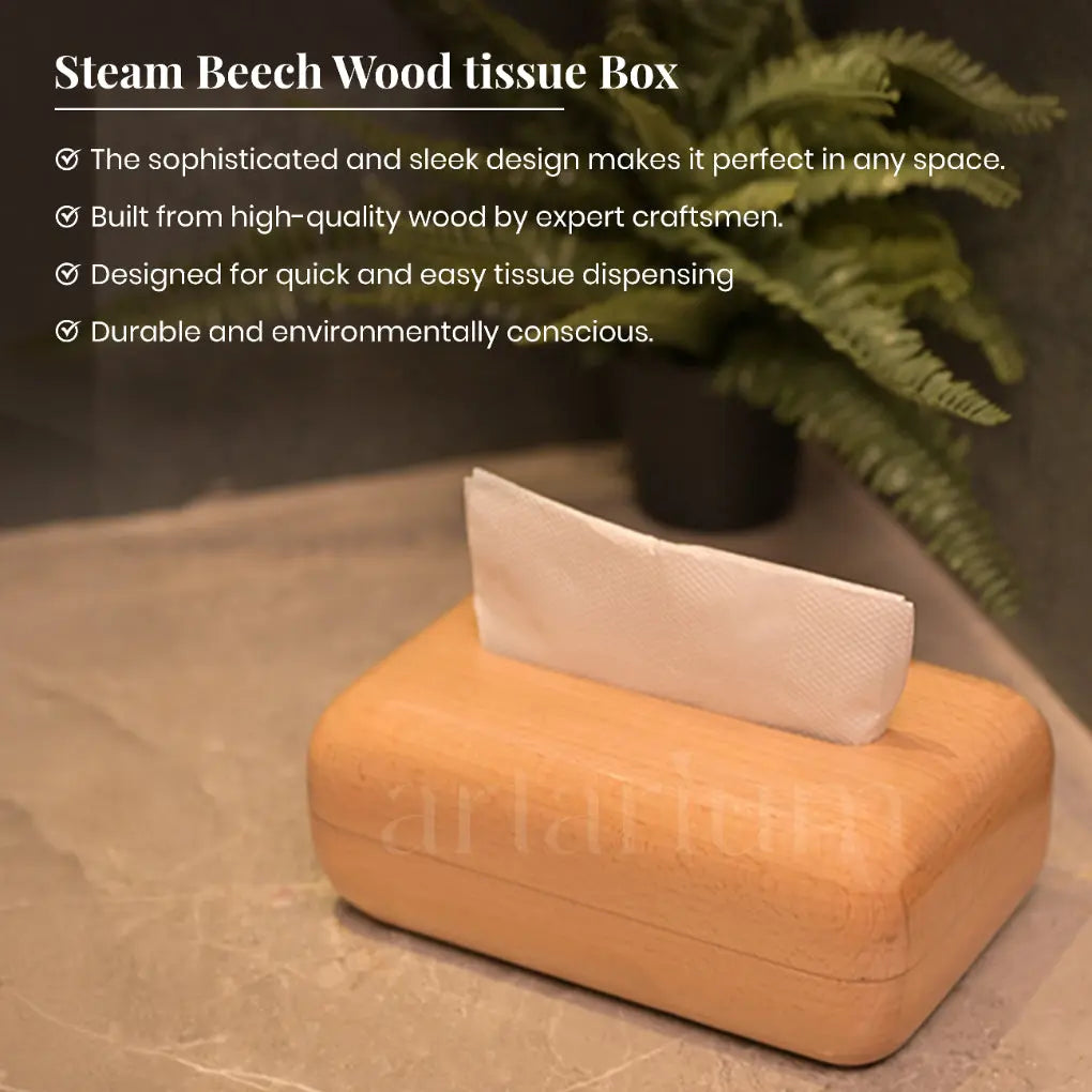 Steam Beech Wood Tissue Box The Artarium