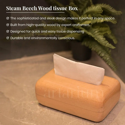 Steam Beech Wood Tissue Box The Artarium