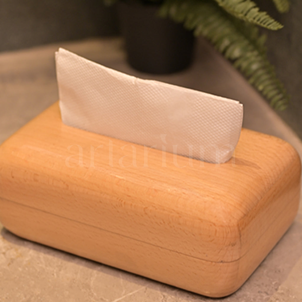 Steam Beech Wood Tissue Box